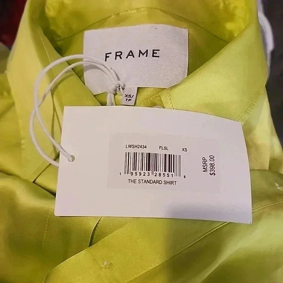 FRAME THE STANDARD SILK BUTTON FRONT SHIRT SIZE XS - Picture 4 of 4